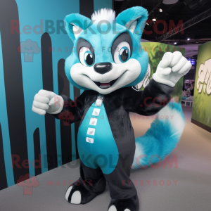 Cyan Skunk mascotte kostuum...