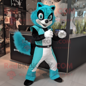 Cyan Skunk mascotte kostuum...