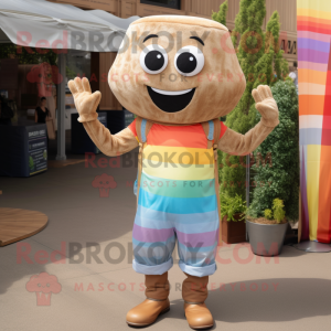 Tan Rainbow maskot kostume...