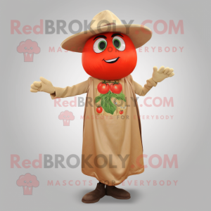 Tan tomat maskot kostume...