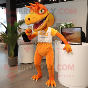 Oranje Spinosaurus mascotte...