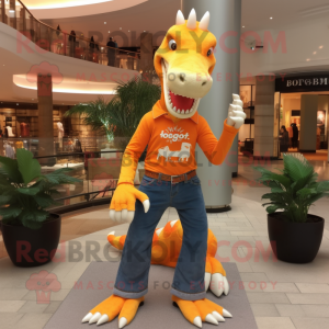 Oranje Spinosaurus mascotte...