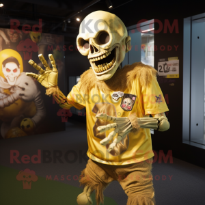 Gold Zombie maskot kostume...