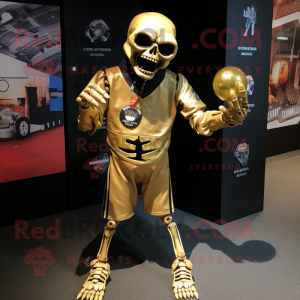 Gold Zombie maskot kostume...