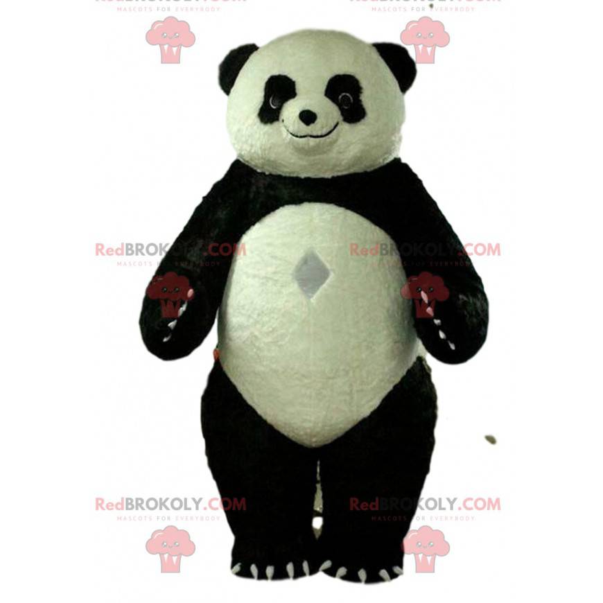 Fato de panda inflável, fantasia de urso de pelúcia gigante -