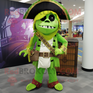 Lime Green Pirate mascotte...