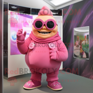 Pink Ogre mascotte kostuum...