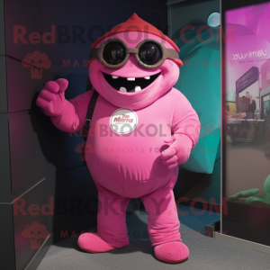 Pink Ogre mascotte kostuum...