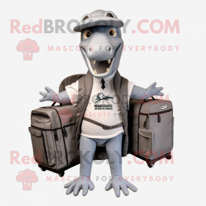 Grå Spinosaurus maskot...