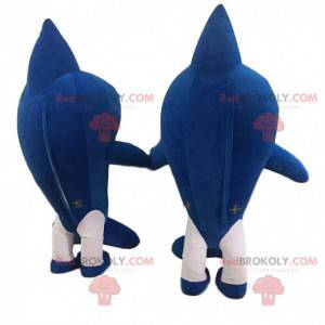 2 kæmpe haj kostumer, blå og hvid - Redbrokoly.com