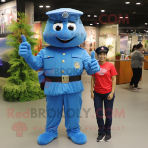 Blue Army Soldier mascotte...