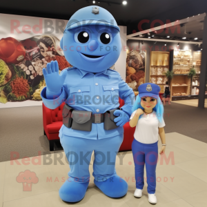 Blue Army Soldier maskot...