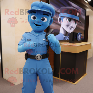 Blue Army Soldier mascotte...