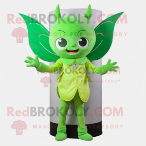 Green Tooth Fairy mascot costume character dressed with a Jacket and Cummerbunds