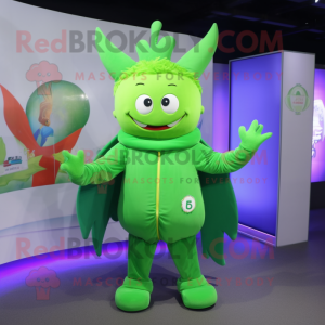 Green Tooth Fairy mascot costume character dressed with a Jacket and Cummerbunds