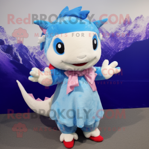 Blå Axolotls maskot kostume...