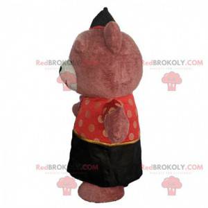 Costume gonfiabile da orso vestito con abiti asiatici -