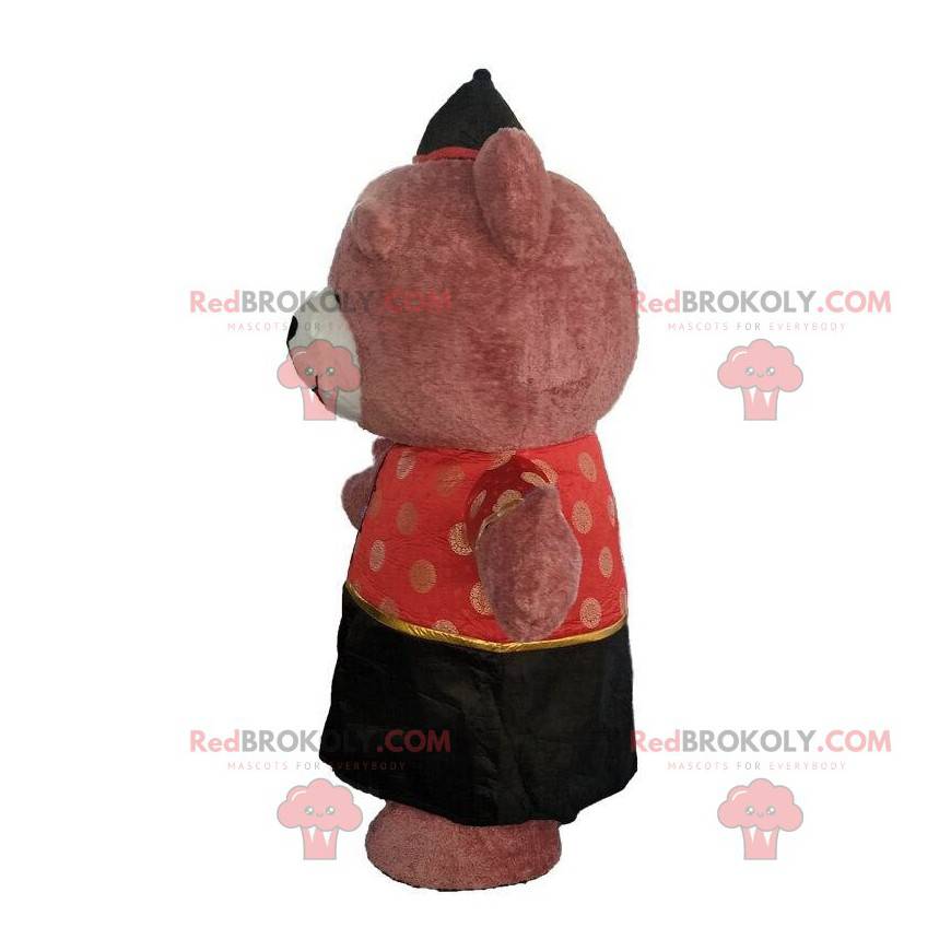 Costume gonfiabile da orso vestito con abiti asiatici -