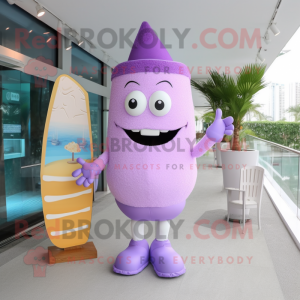 Lavender Ice Cream mascot costume character dressed with a One-Piece Swimsuit and Clutch bags