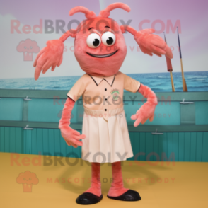 nan Shrimp Scampi mascot costume character dressed with a Dress Shirt and Anklets