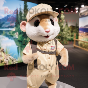 Beige Dormus maskot kostym...