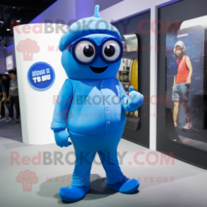 Blue Alliance mascot costume character dressed with a Skinny Jeans and Eyeglasses