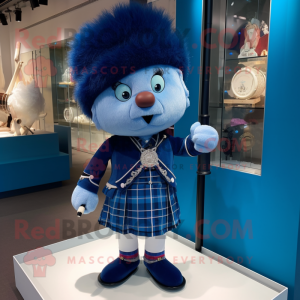 Blå sekkepipe maskot drakt...