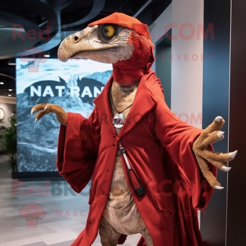 nan Utahraptor mascot costume character dressed with a Coat and Keychains nan Utahraptor mascot costume character dressed with a Coat and Keychains