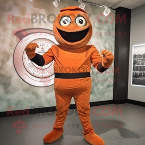 Rust Wrist Watch mascot costume character dressed with a Bodysuit and Cummerbunds