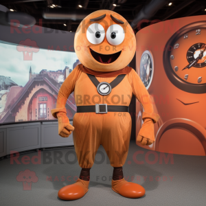 Rust Wrist Watch mascot costume character dressed with a Bodysuit and Cummerbunds