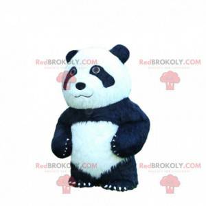Mascotte de panda gonflable noir et blanc, costume d'ours géant