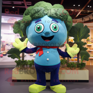 Sky Blue Broccoli maskot...