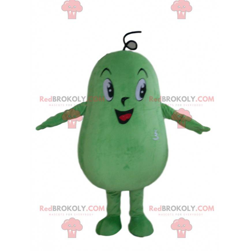 Mascota de calabaza verde gigante, disfraz de vegetal verde -