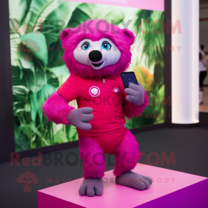 Magenta Sloth Bear mascotte...