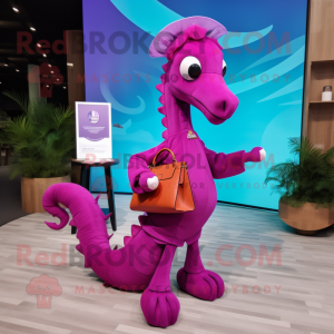 Magenta Sea Horse mascotte...