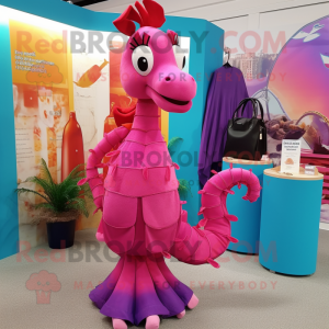 Magenta Sea Horse mascotte...