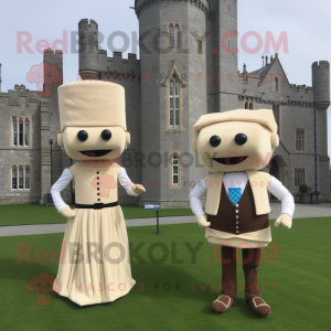 Beige Irish Castle maskot...