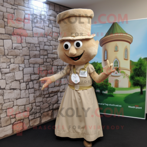 Beige Irish Castle maskot...