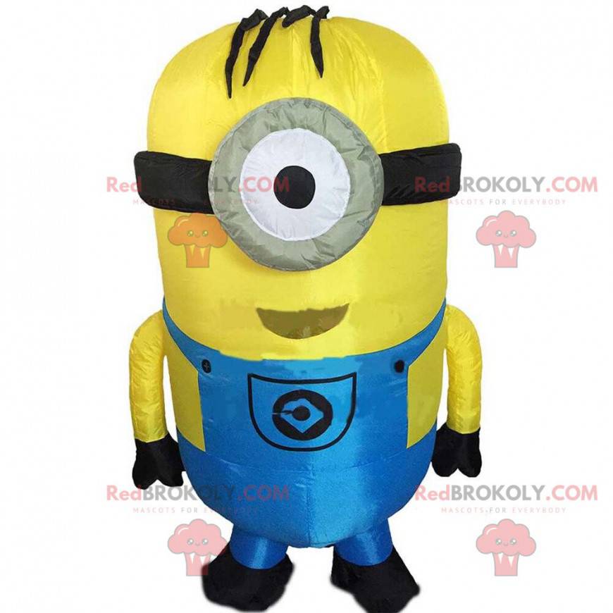 Oppustelige minions kostume, tegneserie gul karakter -