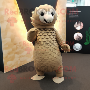 Beige Pangolin mascotte...