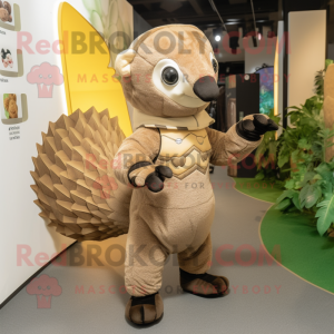 Beige Pangolin mascotte...