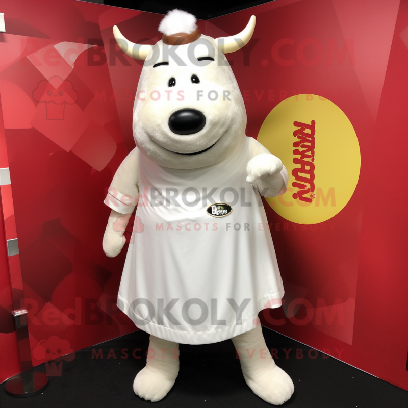 White Beef Wellington mascot costume character dressed with a Shift Dress and Keychains White Beef Wellington mascot costume character dressed with a Shift Dress and Keychains