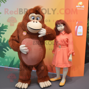 Fersken orangutang maskot...