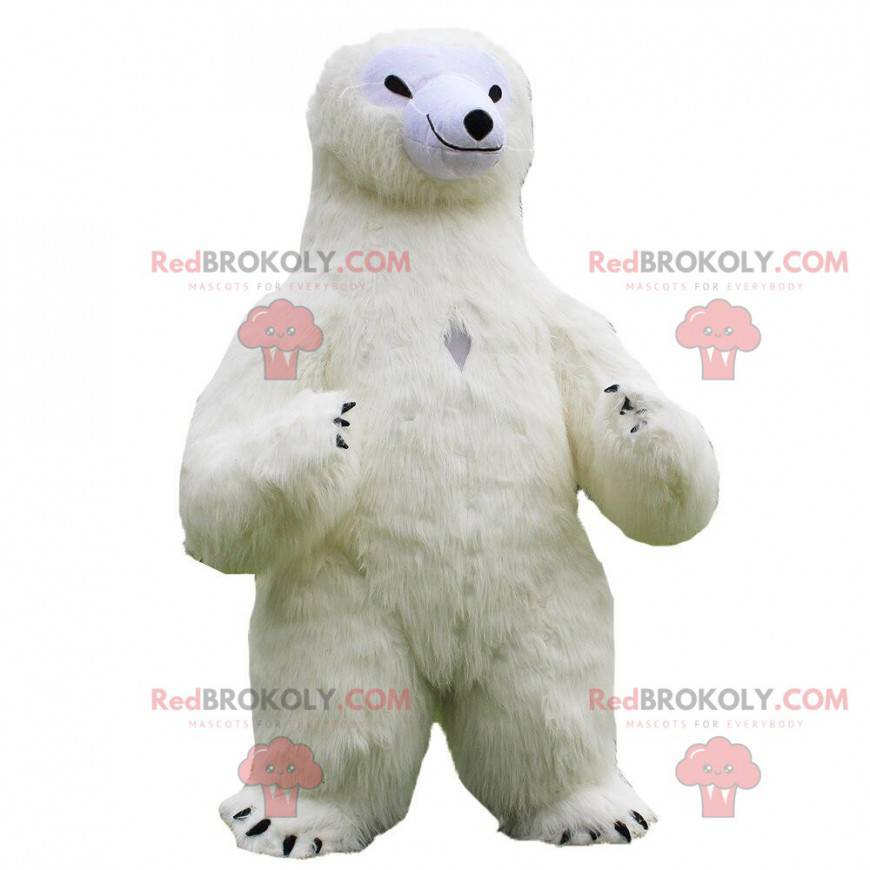 Mascote inflável de urso polar, fantasia de urso de pelúcia