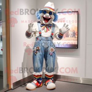 Witte Clown mascotte...