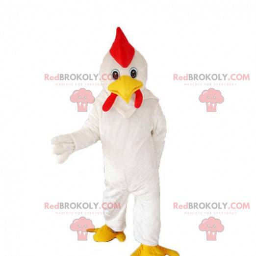 Giant white rooster costume, colorful chicken costume -