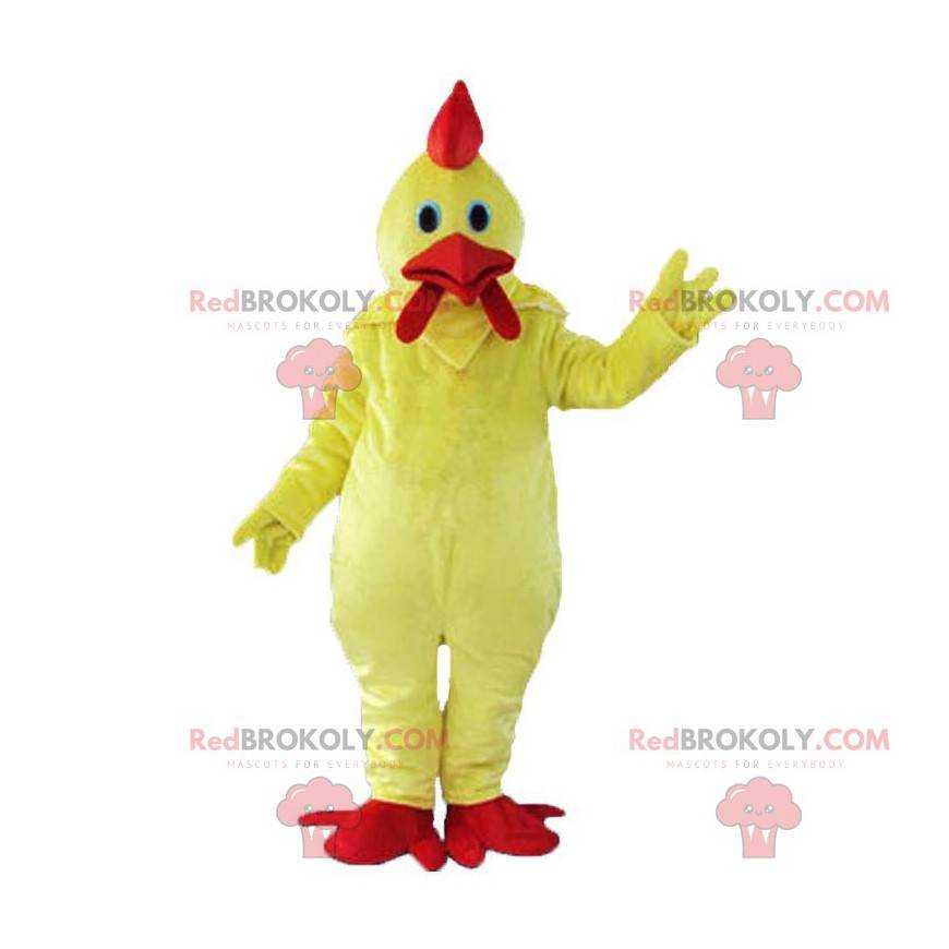 Costume de coq jaune géant, déguisement de poulet coloré -