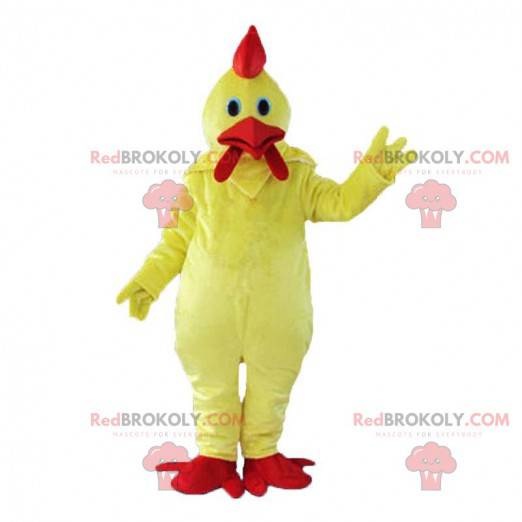 Costume de coq jaune géant, déguisement de poulet coloré -