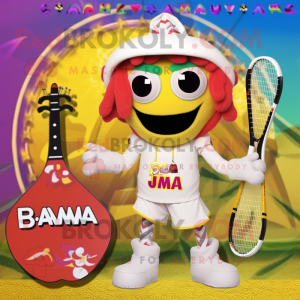 Cream Jambalaya mascot costume character dressed with a Bikini and Headbands