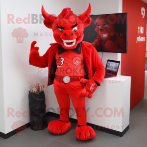 Red Devil maskot kostume...